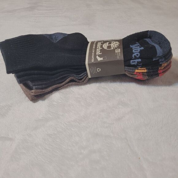 Timberland Outdoor Leisure Low Quarter Socks 4 Pack Mens OSFM Shoe 9-12 New OOS - Picture 5 of 8